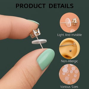 Discos de cicatrización para piercings esterilizados con óxido de etileno (EO) / TPE suave y transparente de grado médico / 3 mm, 5 mm, 6 mm / Estériles con óxido de etileno / Silicona suave y transparente imagen 4