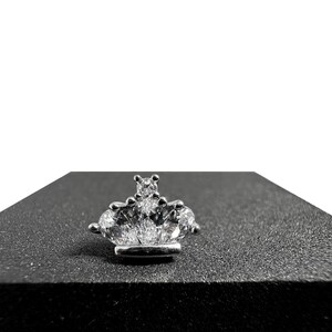 Clear Tear Drop CZ Jewelled Crown Tragus, Helix & Cartilage Stud | 316L Surgical Steel | 16G (1.2mm) | Gift For Her