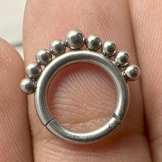 Anneaux Boule Anneau Boule Acier, Anneau Acier Avec Boule Pierre Jaspe Picasso