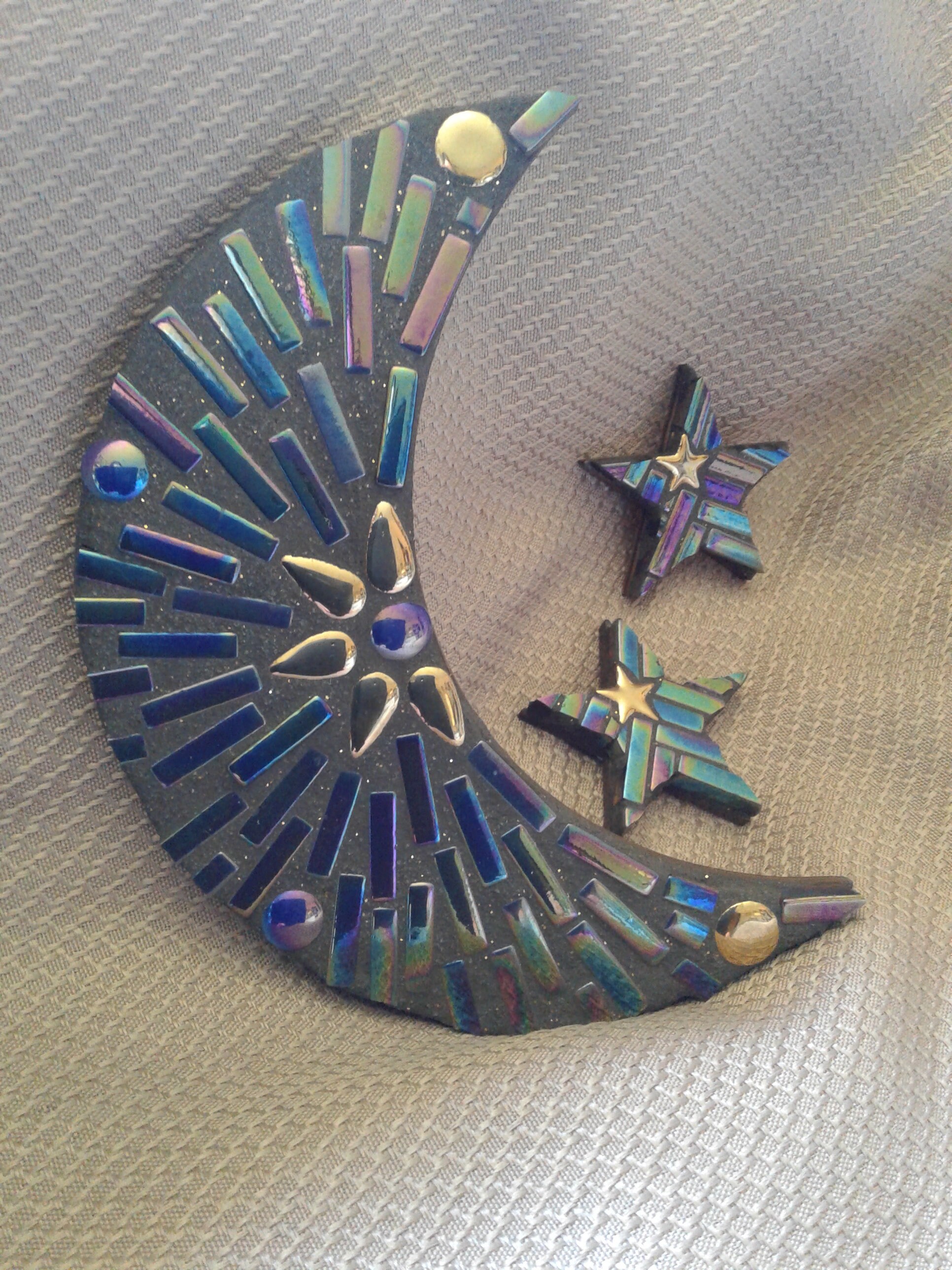 Moon and Stars Mosaic Wall Decor Set - Etsy