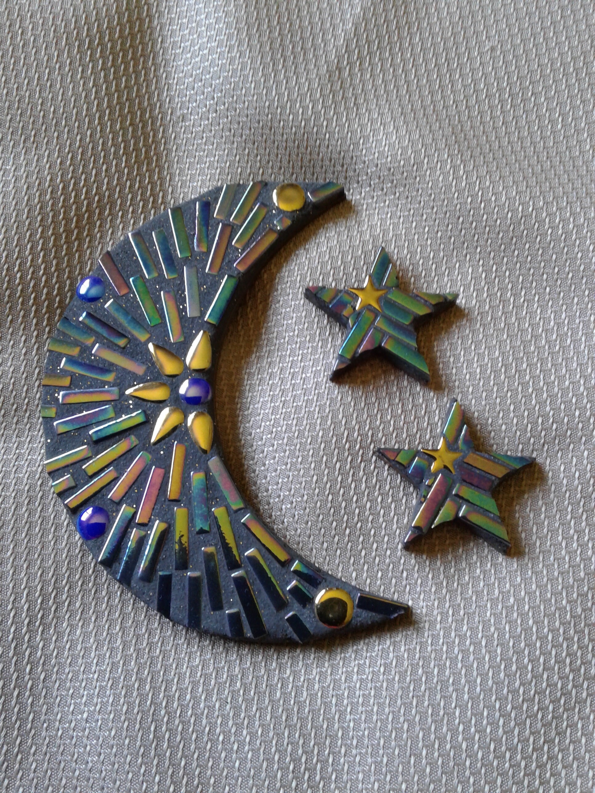 Moon and Stars Mosaic Wall Decor Set - Etsy