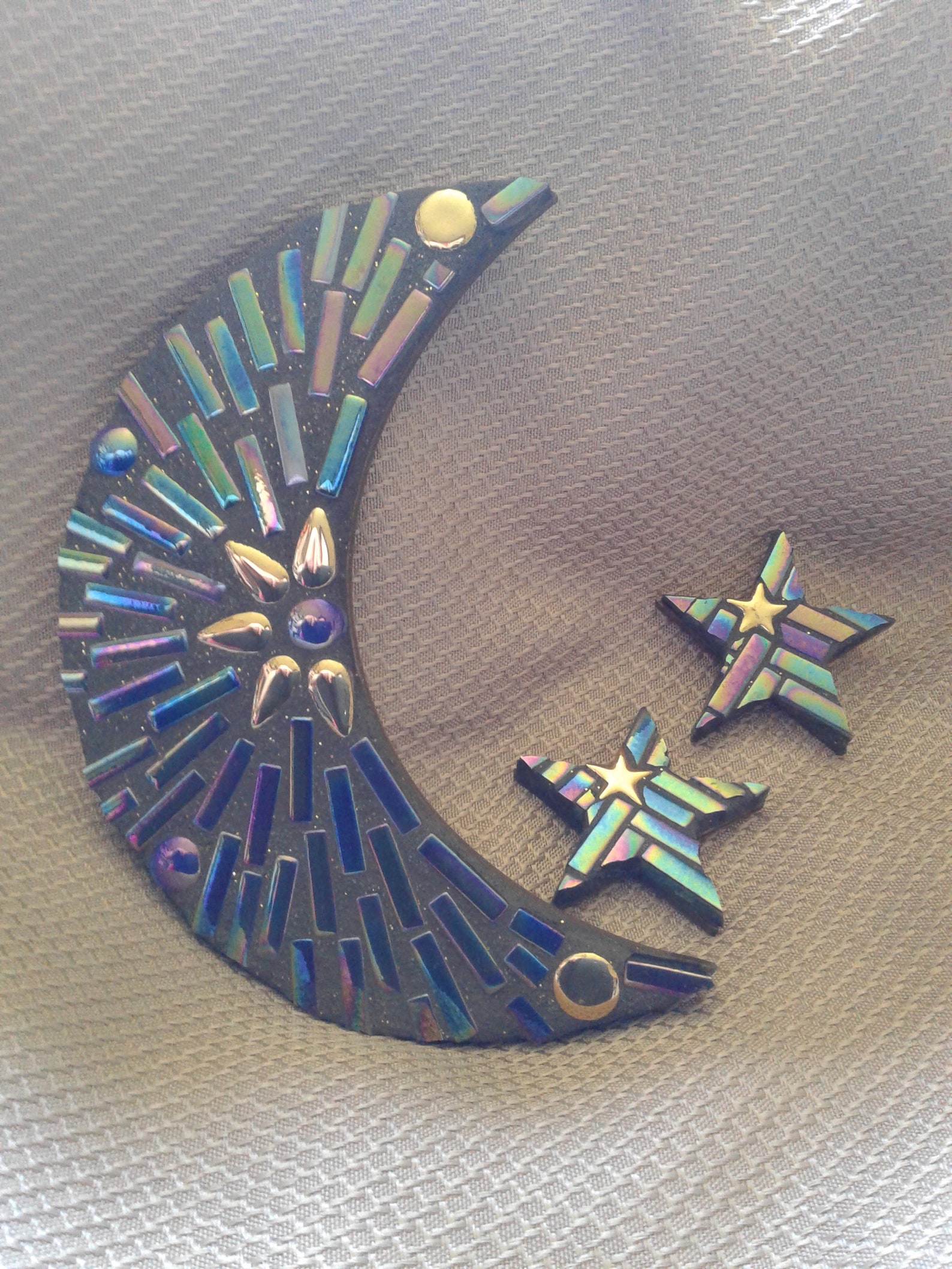 Moon and Stars Mosaic Wall Decor Set - Etsy
