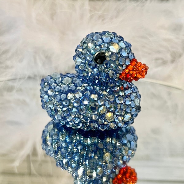 Blue Rhinestone Rubber Duck, Jeep Accessories, Maximalist Bathroom, Car Accessories, Bathroom Decor, Jeep Duck, Cloud Novelty, New Baby