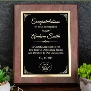 ENGRAVED Award Recognition Plaque, Corporate Retirement, Sales or Years of Service Gift, Lifetime Achievement Appreciation Custom Award