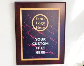 Custom Logo Plaque | Personalized Business Sign | Company Appreciation Gift | Custom Office Wall Decor | Engraved Corporate Award