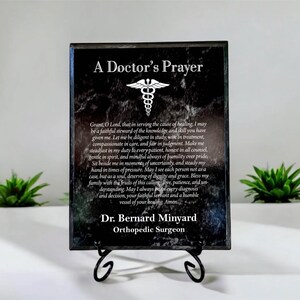 Doctor's Prayer Plaque, Physician Gift, Med School Graduation, MD Office Decor, Personalized Doctor Sign, Medical Profession Inspirational image 2