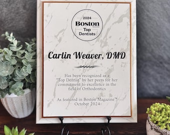 Custom LOGO Award of Excellence Plaque | Personalized Achievement Recognition Gift, Work Anniversary Employee Appreciation