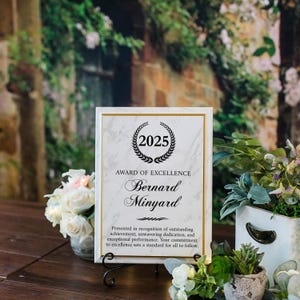 Auszeichnung für Exzellenz Plakette | Personalisierte Preisplakette | Leistung Anerkennung Geschenk | Mitarbeiter Anerkennungspreis | Individuell bedruckte Plakette Bild 2