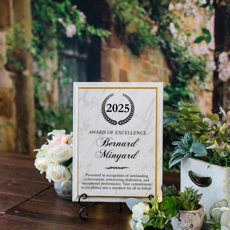 Auszeichnung für Exzellenz Plakette | Personalisierte Preisplakette | Leistung Anerkennung Geschenk | Mitarbeiter Anerkennungspreis | Individuell bedruckte Plakette Bild 2