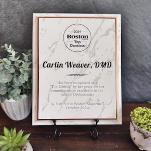 Custom LOGO Award of Excellence Plaque | Personalized Achievement Recognition Gift, Work Anniversary Employee Appreciation