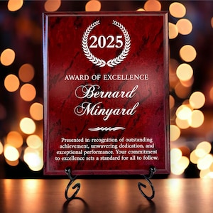 Auszeichnung für Exzellenz Plakette | Personalisierte Preisplakette | Leistung Anerkennung Geschenk | Mitarbeiter Anerkennungspreis | Individuell bedruckte Plakette Bild 4