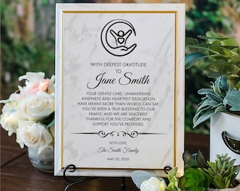 Personalized Family Caregiver Thank You Plaque, Medical Appreciation Gift for Home Health Nurse, CNA, or Healthcare Hero, Farewell Award