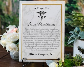 Nurse Practitioner's Prayer Plaque, NP Grad Gift, Nursing School Graduation Gift, Office or Clinic Decor, Christian Wall Art, Nurses Week