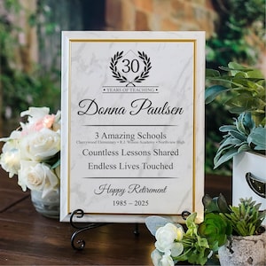 TEACHER Retirement Plaque Award For School Farewell Party, Retiring Educator, Principal, Professor or any Teaching Level Thank You Gift