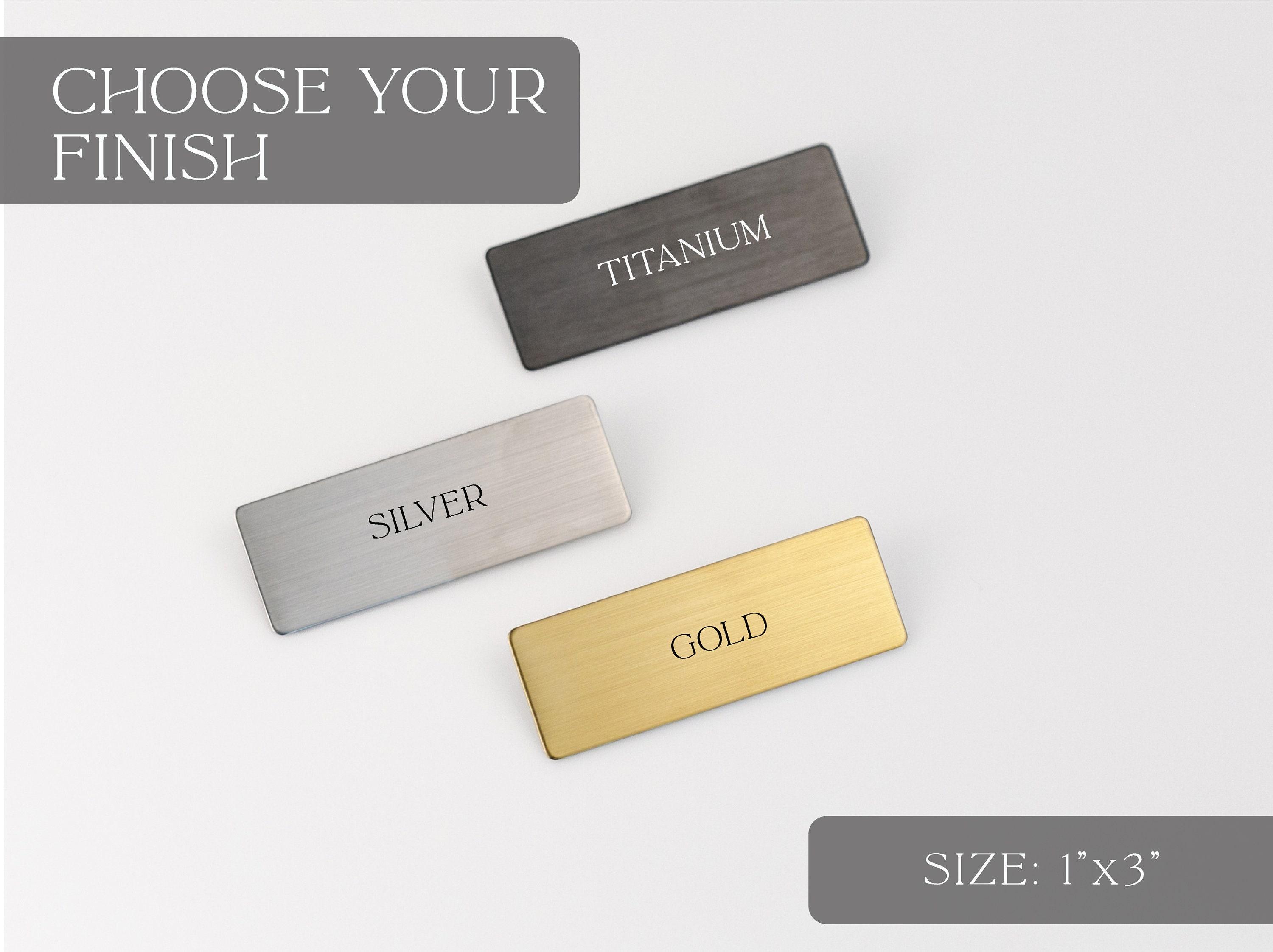 Elegant Aluminum Name Badges With Strong Double Magnet Name Plate Silver Anodised Professional Quality Fashionable Curved Approx. 75 X 25 Mm With - View #5