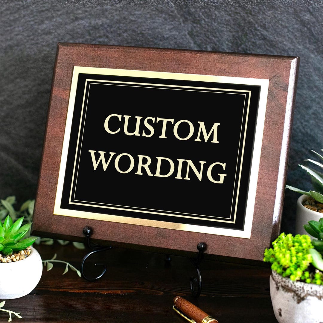 ENGRAVED Custom Wording Plaque | Personalized Message Sign | Office ...