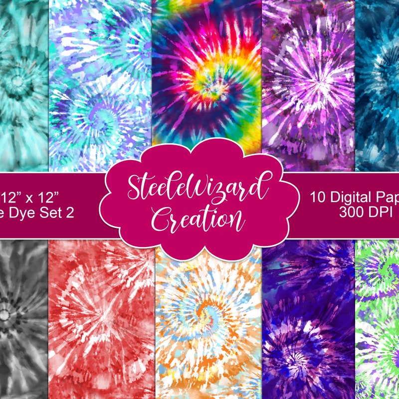 Tie Dye Clipart - Etsy