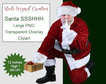 Santa Overlay, Santa Gift Clipart, Secret Santa, Santa PNG, Christmas PNG Clipart, commercial use