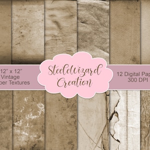 Paper Texture Digital Paper, Vintage Paper Download, Ephemera Digital Paper, Antique Printable Paper For Scrapbooking, Decoupage Photography