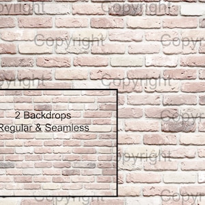 Digital Background, Brick Backdrop, White Brick, Whitewash Brick, Farmhouse Digital Background, Cottagecore