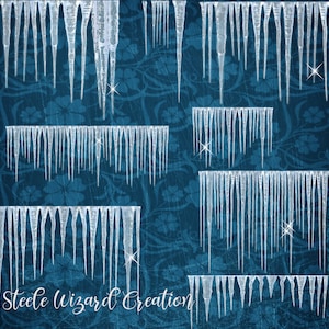 Icicles Clipart, Frozen Clipart, Frozen Overlays, Transparent Overlays, Icicle PNG, Clipart Landscape, Frozen Overlay