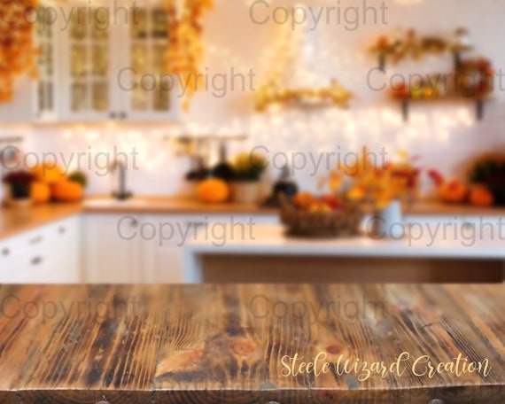 Autumn Kitchen Table, Product Background Mockup, Styled Stock Photography template, Autumn Fall Design Mock Up, JPG Digital Download