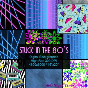 80's Digital Backgrounds, Laser Beam Digital Backdrops, 80s Party Background, Retro Neon Backgrounds, Old School, 1980's Retro Backdrops