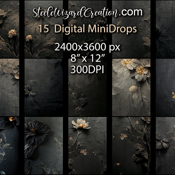 Fine Art Digital Backdrop Mini Flower Textures, Digital Backgrounds, Fine Art Textures, Photoshop Overlays, Skinny Canvas Backdrops