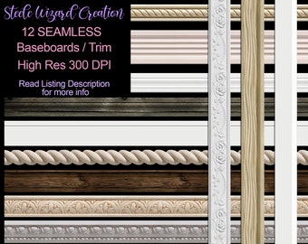 Baseboard Overlays, Baseboard Trim, Floor Board Clipart, Millwork, Photo Composite, Floor Baseboards, Digital Backdrop Baseboards Clipart