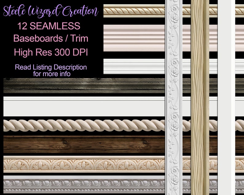Baseboard Overlays, Baseboard Trim, Floor Board Clipart, Millwork ...