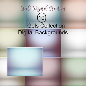 Digital Backgrounds, 10 Gel Backdrops, Sports Backdrops, Retro Lights Backgrounds, Dance Background, Mockup Background, Overlays