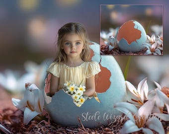 Fondo floral de Pascua, fondo de huevo de Pascua, superposición digital de Photoshop, fondo de retrato de estudio, fondo