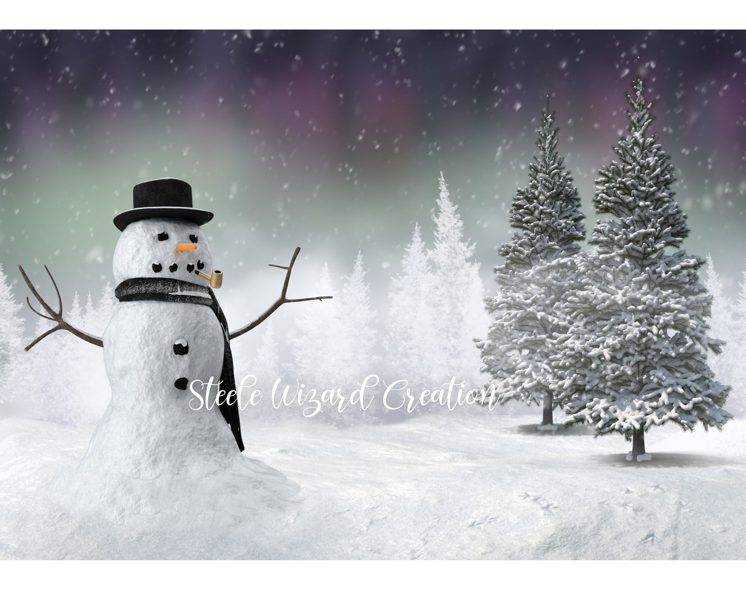 Winter Snowman Wallpaper