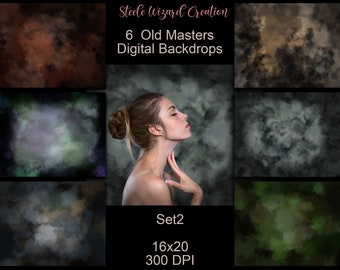 Fondo digital viejo maestro, fondos digitales de estudio, estilo muselina, fondos de tiro en la cabeza, telón de fondo de fotografía, fondo digital de estudio