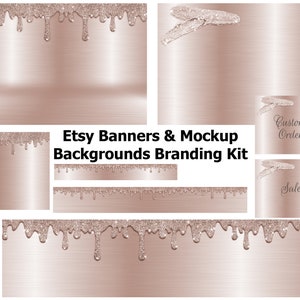 Etsy banners, Etsy shop graphics, Mockup Digital Backdrops, Cover image, Shop Banner, Shop kit, Banner set, Shop icon, DIY banner template