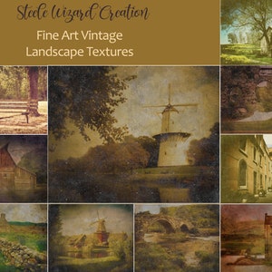 10 Fine Art Vintage Landscape Textures, Antique Digital Backgrounds, Texture Overlay, Photography Texture, Digital Backdrops