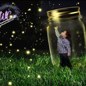 Digital Background, Firefly Backdrop, Firefly jar, Instant Download, Digital Backdrop, Summer Backdrop, Backdrop for Kids, Photo composite