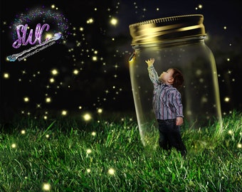 Digital Background, Firefly Backdrop, Firefly jar, Instant Download, Digital Backdrop, Summer Backdrop, Backdrop for Kids, Photo composite