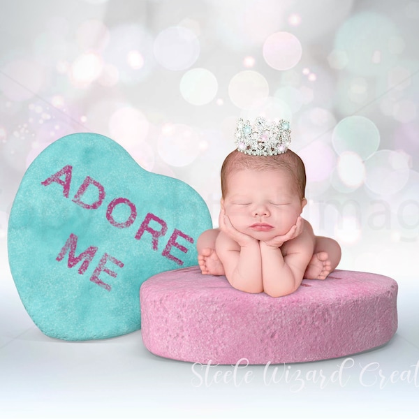 Heart Backdrop, Valentine Digital Background, Hearts Background, Candy Heart,  Pastel Pet Newborn Photography Backdrop, Instant Download