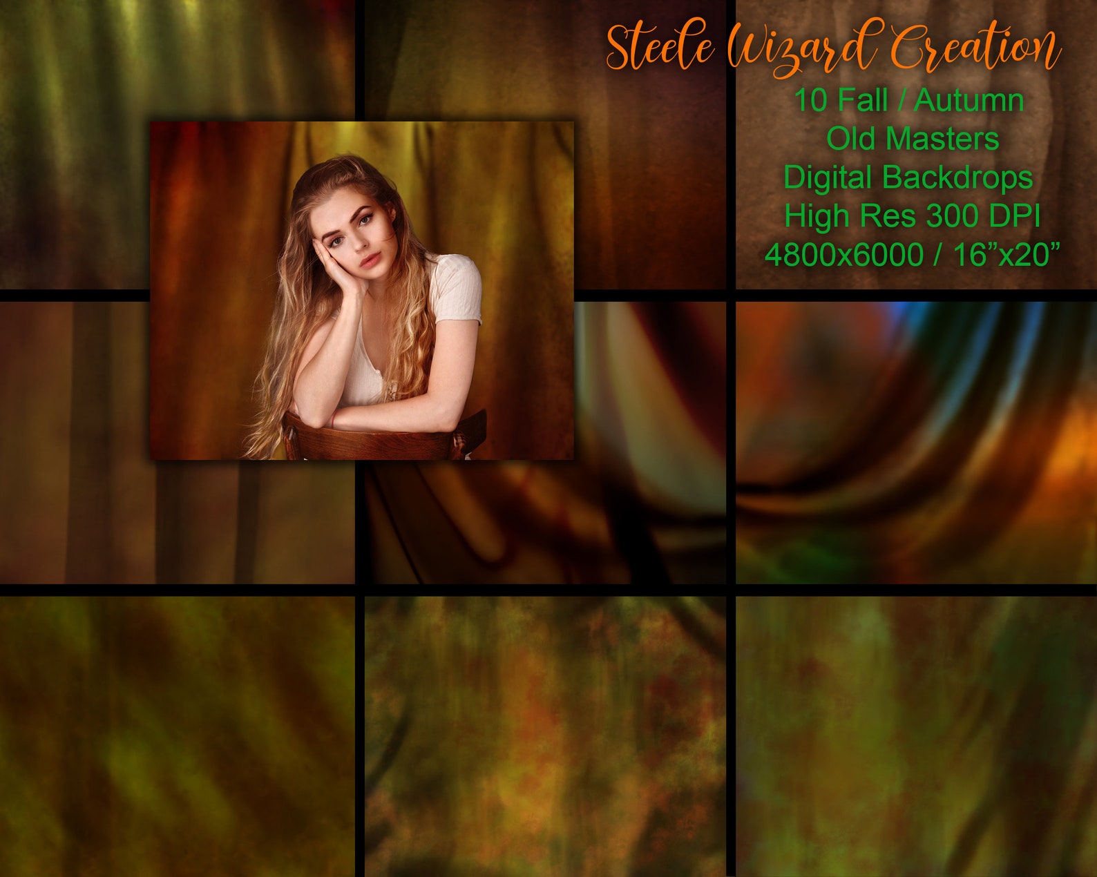 Fall Digital Backdrops, Autumn Backgrounds, Old Masters Backdrops ...