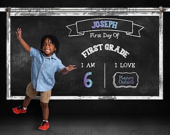 Chalkboard Digital Backdrop, Back to School Chalkboard Digital Background, School Session Background, Photography Backdrop, White Frame