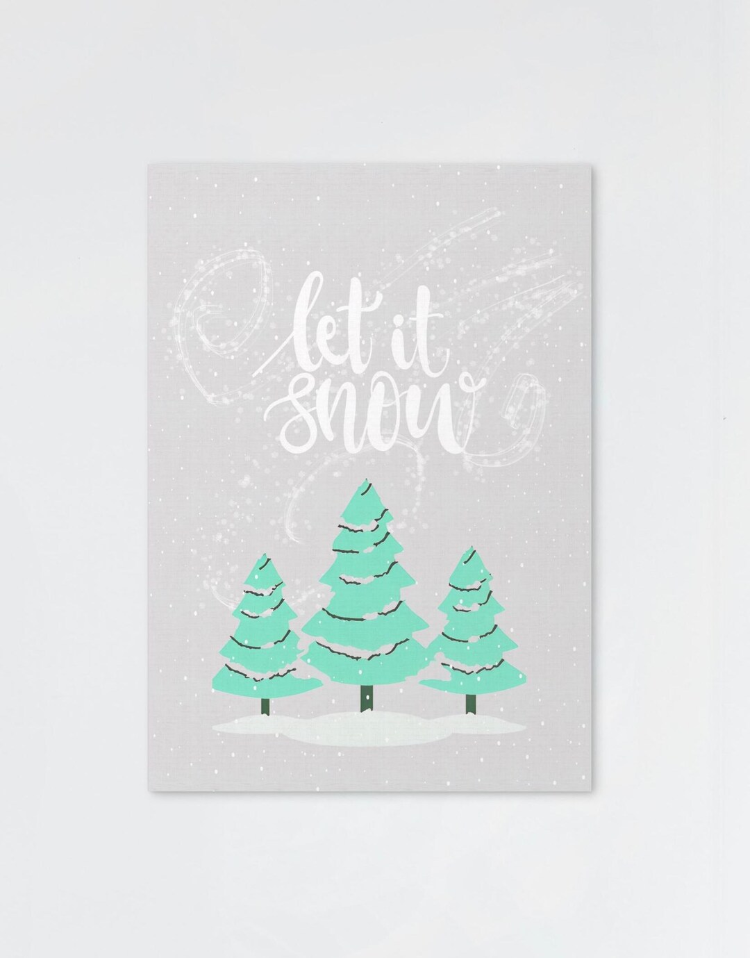 Digital Download, Printable svg/pdf/png, Grey With Green Trees, Let It