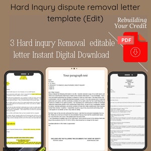 3 Hard Inquiry Removal Dispute Letter