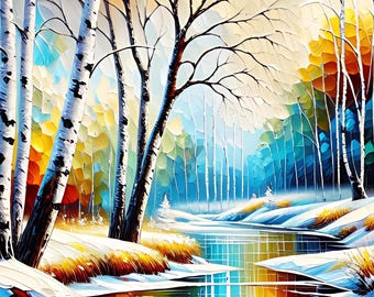 Birch Tree Art Print - 5 High Quality PNG's - Landscape for All Seasons - PNG format instant download for commercial use