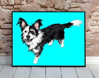 Custom Digital Pet Portrait, Pet Memorial-Pet Gift -New Pet Gift- Digitally Mastered Digital effect-Drawing from Photo-Pet Sympathy Gift