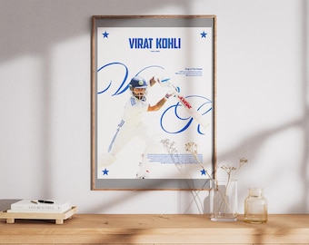Virat Kohli Poster, Cricket Poster, Indian Cricket, Cricket Wall Art, Kohli Print, IPL, Cricket gift idea
