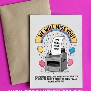 Printable We Will Miss You Card Going Away Card for Coworker Leaving