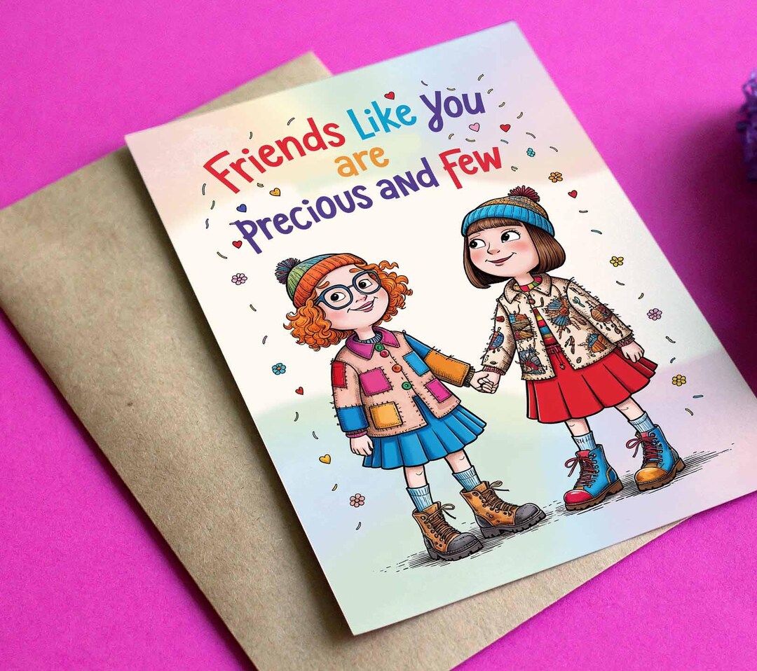 Printable Cute Best Friend Birthday Card Bestie Gift Happy Birthday ...