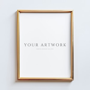 11x14 Golden Frame Mockup | Vertical Frame Mockup | Golden frame | Psd Mockup Frame | Single Frame Mockup