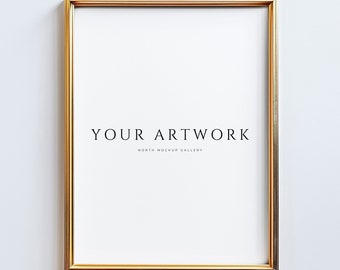 3x4 Golden Frame Mockup | Vertical Frame Mockup | Golden frame | Psd Mockup Frame | Single Frame Mockup